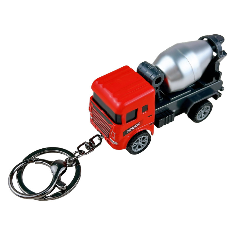 Cross-Border Alloy Car Pull-Back Construction Vehicle Keychain Excavator Earthmoving Machine Keychain Toy Small Gift Foreign Trade Wholesale