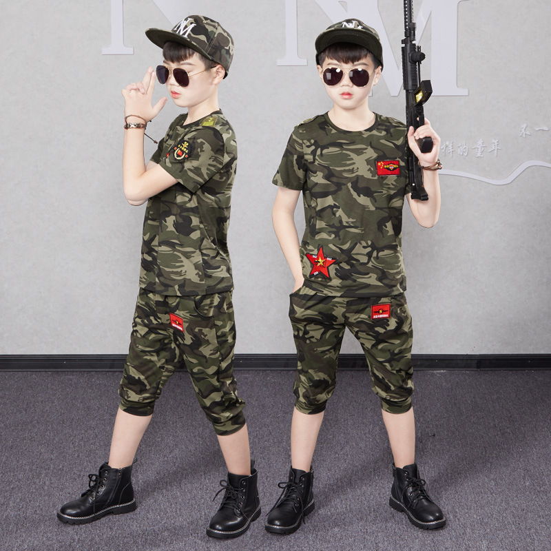 Set di abbigliamento mimetico per il campo estivo per bambini delle forze armate 2023 Nuovi ragazzi e bambini Addestramento speciale militare_voghion.com