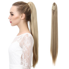 欧米風ウィッグポニーテール女性用化繊ヘアクリップ高自然度ふんわりロングストレートヘアエクステ海外で人気販売中