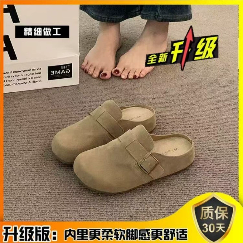Обувь (Birkenstock) женская 2025 весна–осень, мюли с закрытым мысом, толсто подошва, регулируемая пряжка