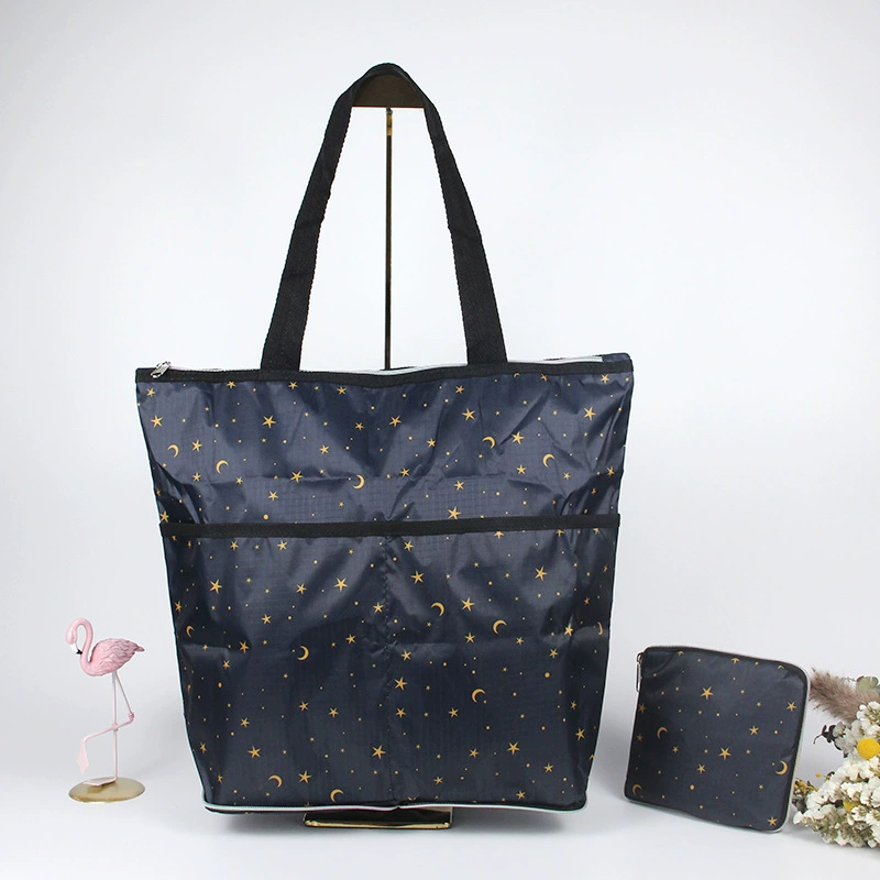 М compressed cartoon folding handheld shopping bag, вместительная льняная сумка, ткань оксфорд, корейский стиль