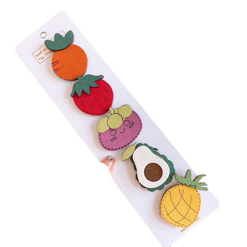 Los niños coreanos publican pegatinas mágicas de color caramelo de dibujos animados lindo y simple acabado de cabello roto artefacto Velcro de frutas