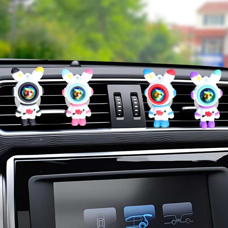 Salida de aire de coche transfronterizo, conejo de cielo estrellado, clip de astronauta, aromaterapia, perfume de coche, adornos de dibujos animados, accesorios decorativos