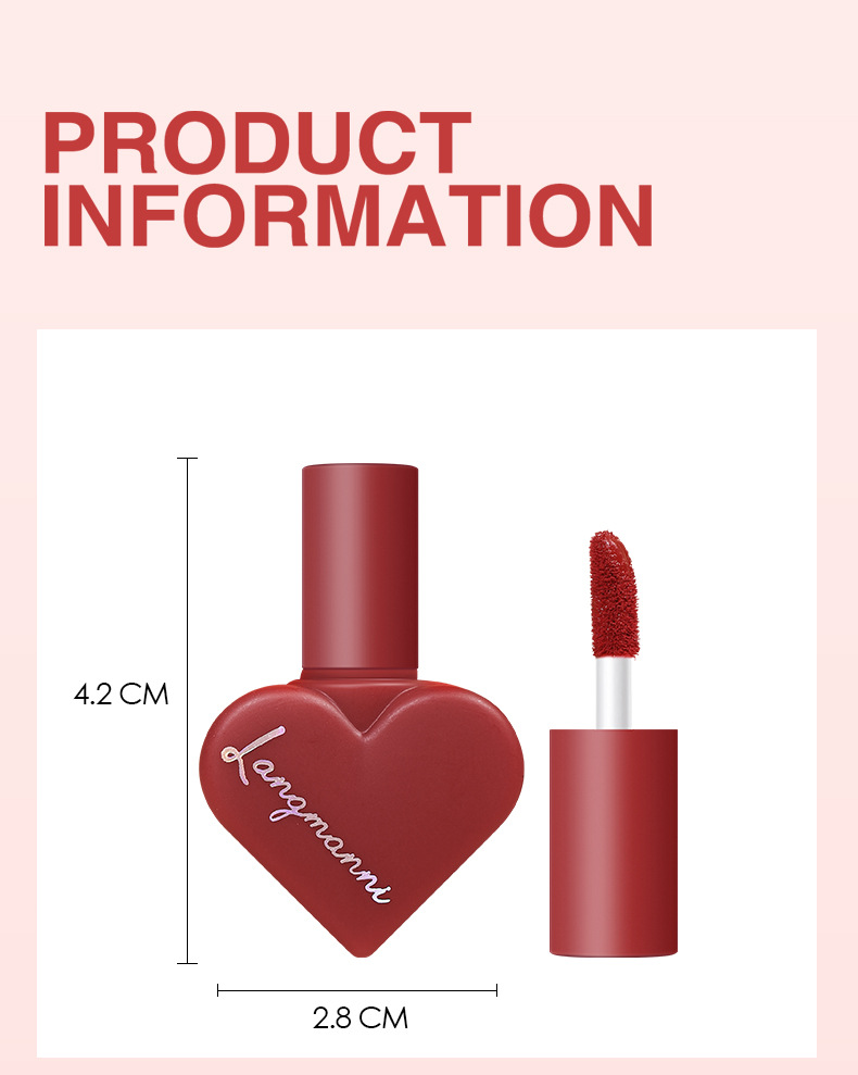 Langmanni Matte 12-color heart-shaped matte lipstick set and velvet Lip gloss set for Amazon undefined