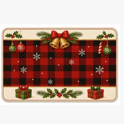 Avtomobil döşəmə paspasları, entrance, durable and stain-resistant, dust-proof - fy0707pans0629christmas-18-4060cm-crystal-velvet