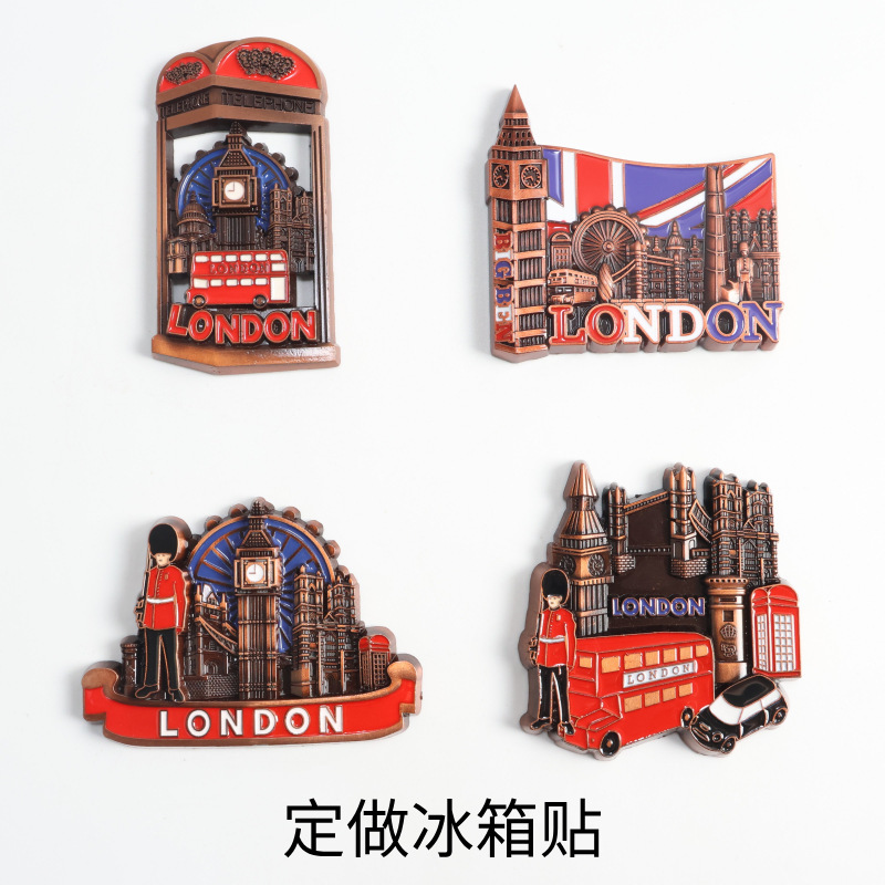 金属冰箱贴英国伦敦旅游纪念品立体浮雕滴油仿古磁吸铁艺欧式|undefined