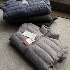 Qgz社シングルキャビネット品質90国標大絨輪男軽薄ダウン綿服2022冬立襟コート