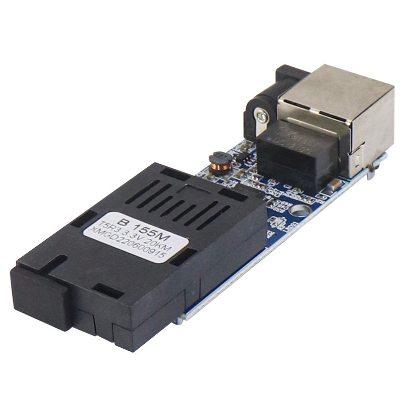 PCBA 100Mbps fiber optic transceiver SC single-mode 1 optical/1 electrical 20KM fiber converter PCBA board A/B end