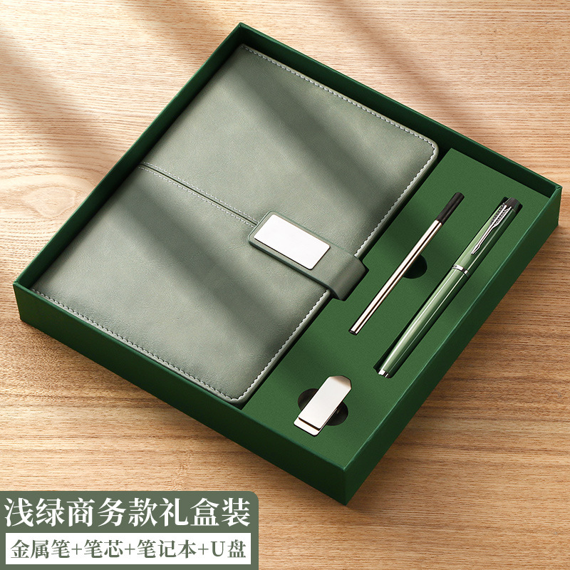 Engrosada Oficina de cuaderno de negocios Bloc de notas de cuero suave A5 de alta apariencia diario reunión libro de grabación caja de regalo traje