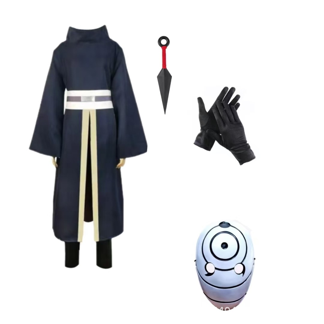 Naruto Uchiha Obito Clothes Cos Suit Mask Akatsuki Organization Male Obito Costume Uchiha Akatsuki Organization