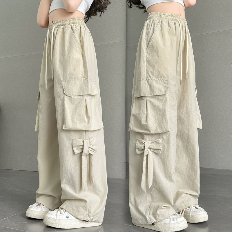 女の子オーバーオール夏薄い 2025 新しい子供の夏防蚊パンツ大きな子供ジャズダンスワイドレッグパンツトレンディな|undefined