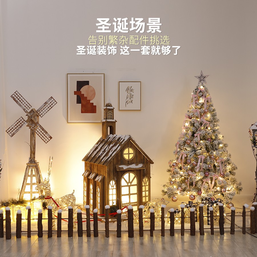 Navidad hotel centro comercial bar gran escena decoración Meichen luminoso Castillo Casa decoraciones de vacaciones