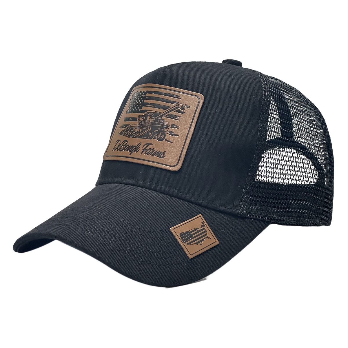 Tractor de granja transfronterizo bordado sombrero de malla de béisbol, estilo rural moda accesorios deportivos al aire libre