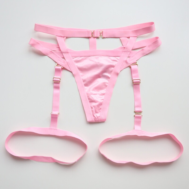 Canada lasenza Barbie pink binding thong thigh ring foreign trade environmental protection Pu Sexy Hot T pants