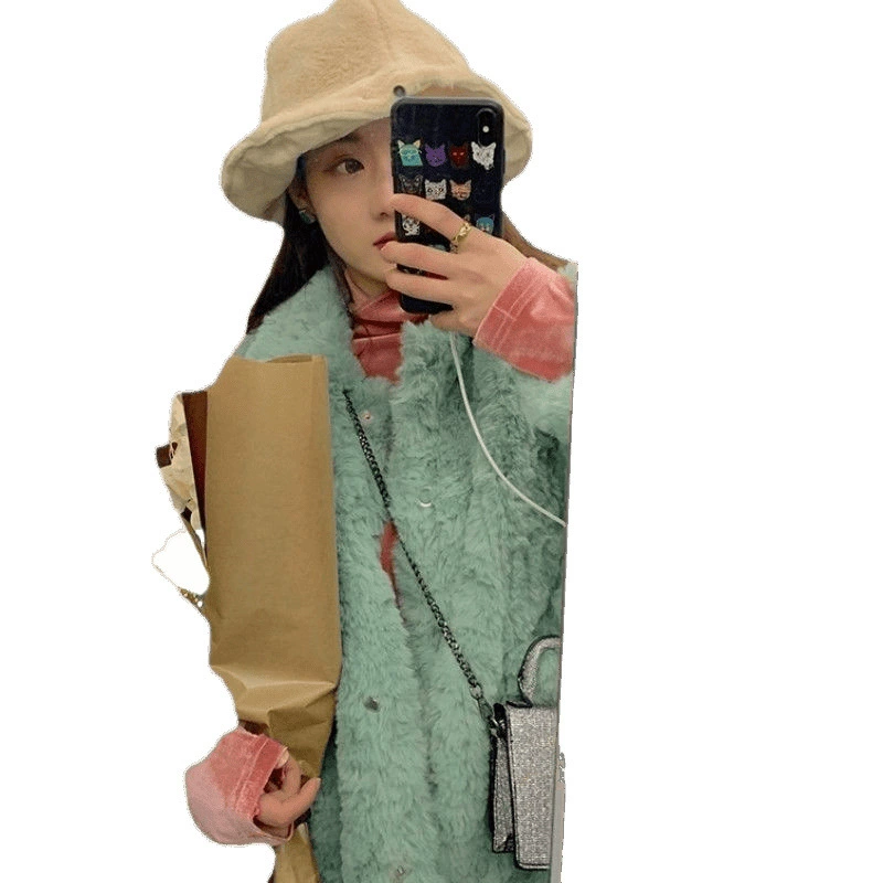 Faux Fur Coat Korean Version, Spotted Leopard Print, Imitation Cotton Lining, Thickened Winter