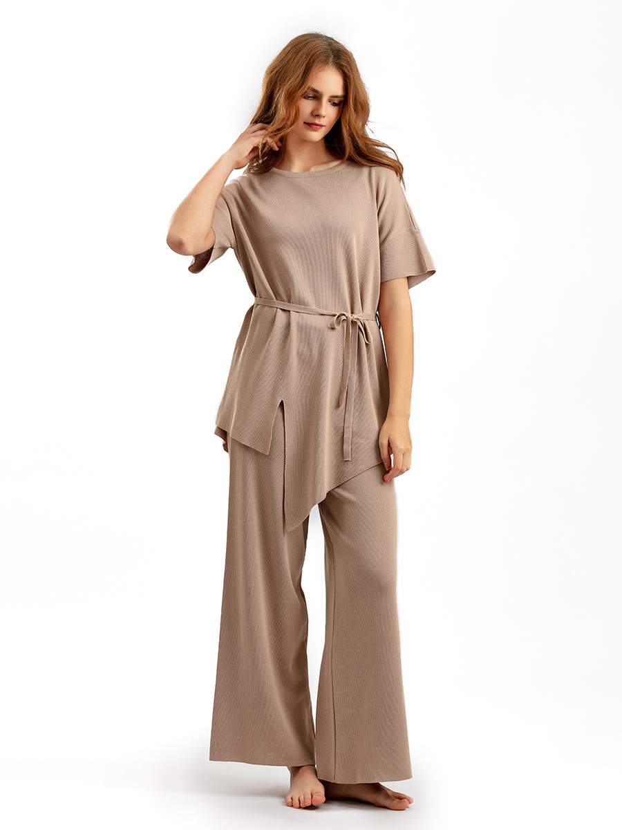 486g Weight Half Sleeve Sleeve Length Viscose fiber Fabric Type Pant Co-ord Set Sets Type 2 Pieces Set Quantity Holiday, Daily Occasion Round Neck Neckline Slim Fit Type Solid Color Pattern Summer, Spring Season Women's Gender Elegant, Streetwear Style Holiday Daily Women's Elegant Streetwear Solid Color Viscose Fiber Pant Co-ord Set Pants Sets 11