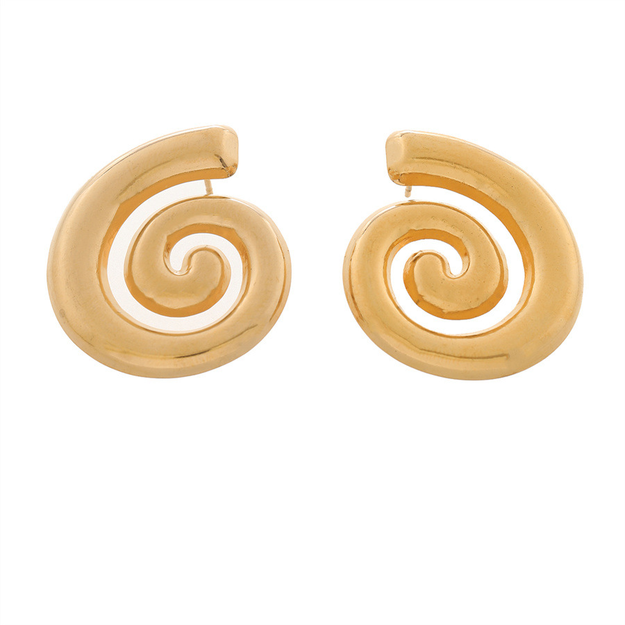 1 Pair Quantity Holiday, Daily Occasion Titanium Steel Material 1 Pair Casual Simple Style Wings Spiral Shell Titanium Steel 18K Gold Plated Ear Studs