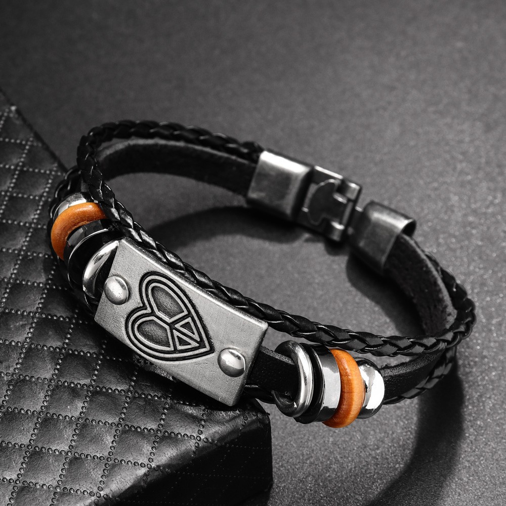 Geometric Retro Streetwear Pu Leather Bracelets Wholesale display picture 2