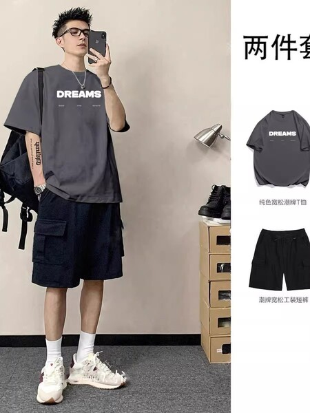 Summer retro Japanese cotton T-shirt