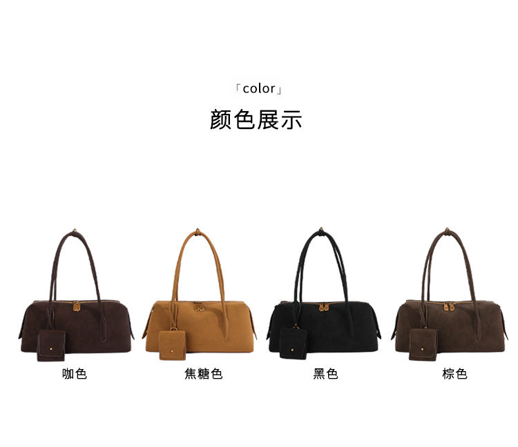 Túi xách tay nữ dáng kẹp nách thiết kế tối giản, đeo vai tiện dụng — Màu caramel, màu cà phê, màu nâu, đen chi tiết 3