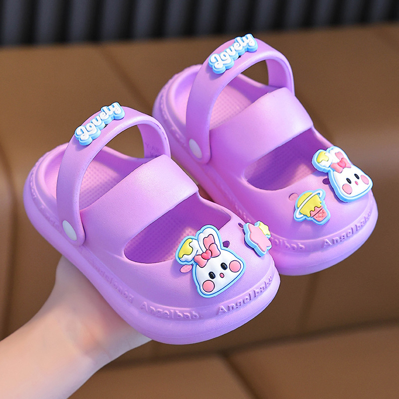 Niñas nuevos bonitos zapatos de agujero EVA dibujos animados de verano doble uso zapatos de agujero suaves zapatillas de moda ligeras para niñas