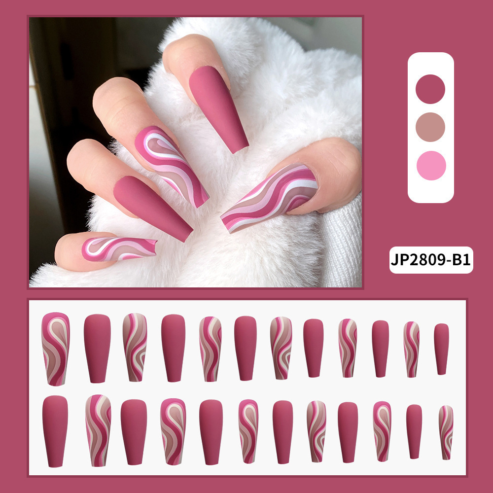 Comercio exterior dibujos de uñas europeas y estadounidenses parches de uñas dulces y frescos para vestir una sensación avanzada de arte de uñas al por mayor transfronterizo
