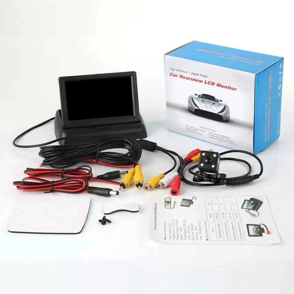 4.3-inch car-mounted folding display digital screen AV input two-way switchable display car universal LCD screen
