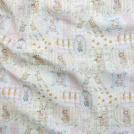 纯棉双层纱布料 手工DIY服装儿童装卡通全棉面料棉布童趣插画家居