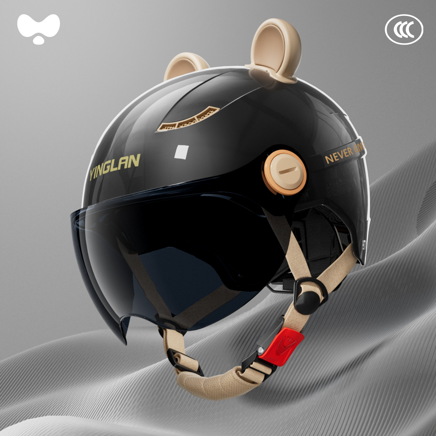 Winter Warm Motorcycle | Universal Motosiklet kaskı (dəbilqə) - 3c-luxury-black-sunscreen-short-mirror-class-a-new-national-standard