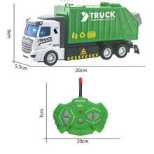 外贸跨境遥控垃圾车儿童玩具环卫车水泥车工程车电动rc遥控车玩具
