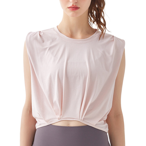 Quick-drying sleeveless sports vest for women to wear fitness clothes running tops yoga clothes Pilates training breathable cover-ups