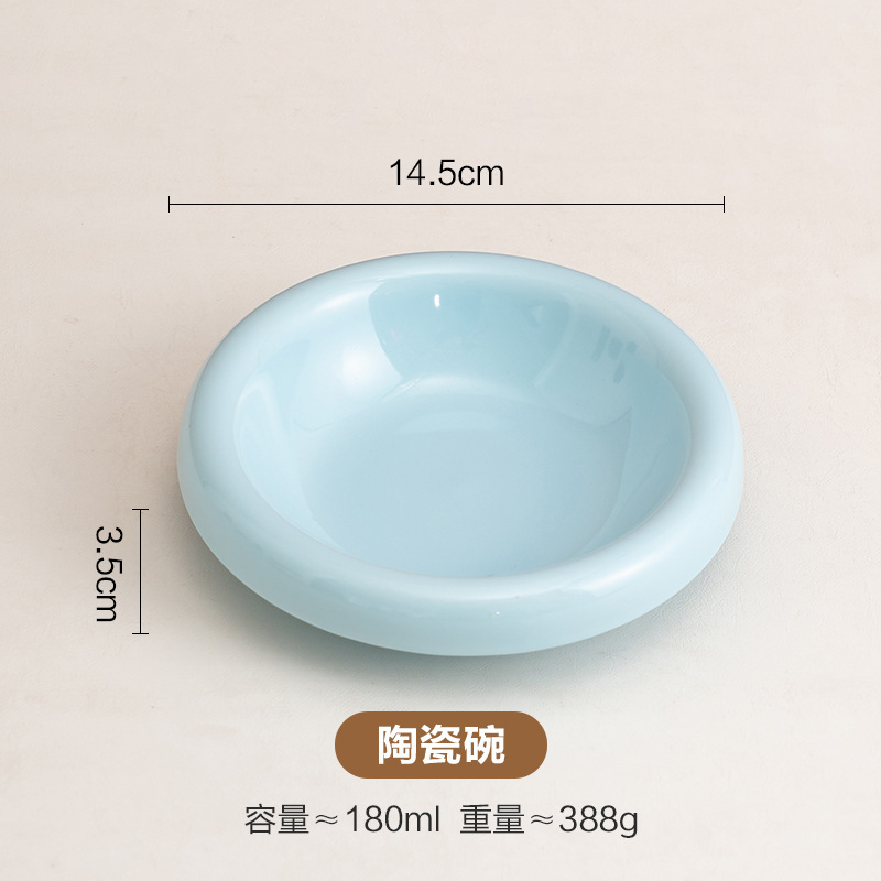 北欧马卡龙配色猫碗高颜值防打翻猫粮碗护颈高脚喝水碗陶瓷宠物碗|undefined