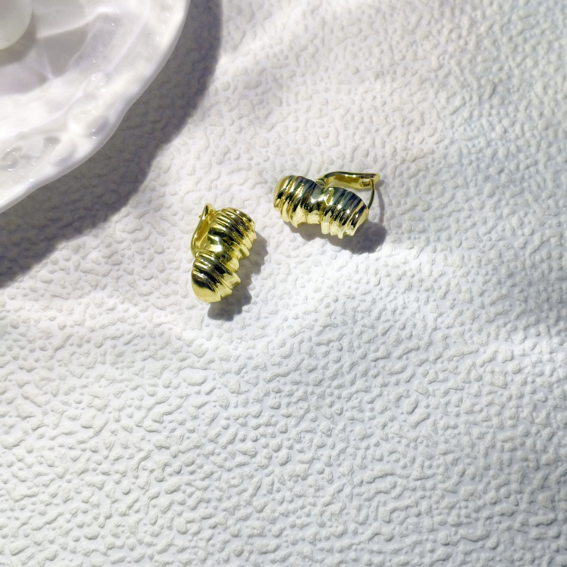 Gold peanut earrings