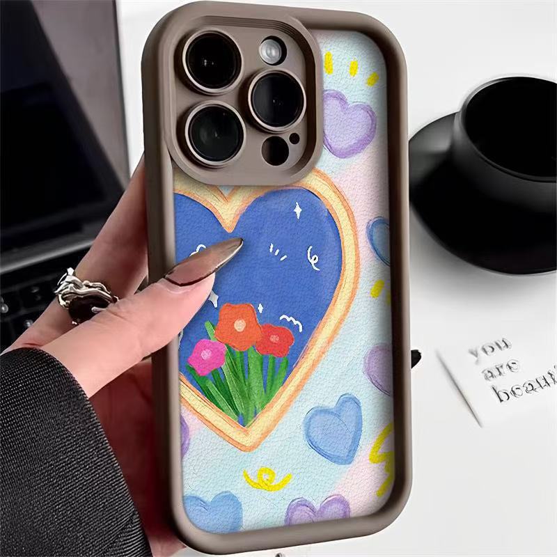 Estilo de pintura al óleo aplicable iPhone 16pro funda para teléfono móvil Apple 15 personalidad 14 Europa y América 13promax nuevo 12x11