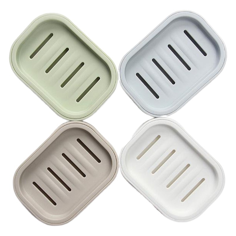 Caja de jabón de drenaje de plástico grueso simple y elegante de estilo japonés caja de jabón cuadrada hecha a mano con tapa caja de jabón de doble capa bandeja de jabón