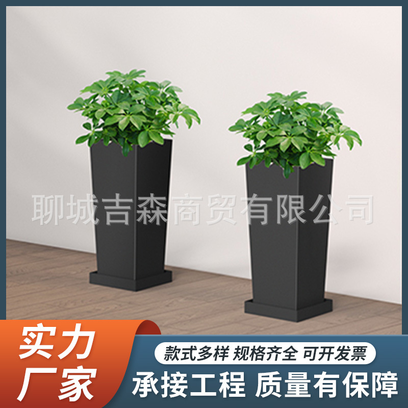 Outdoor stainless steel flower boxes, commercial street flower planters, municipal garden tree boxes, combined partition fences, and wrought iron flower beds