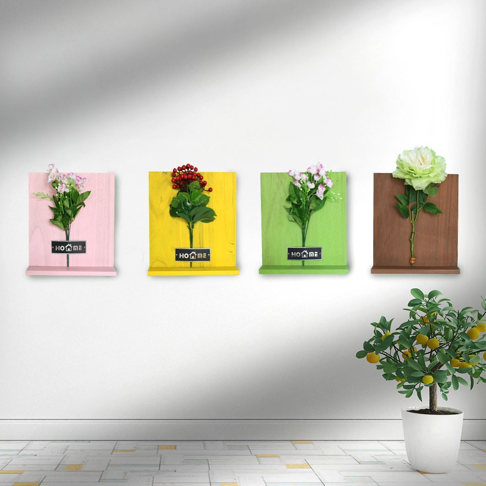 Mayorista nórdico ins tablero de madera de color flor simulación decoración de pared colgante artesanía decoración del hogar partición de madera