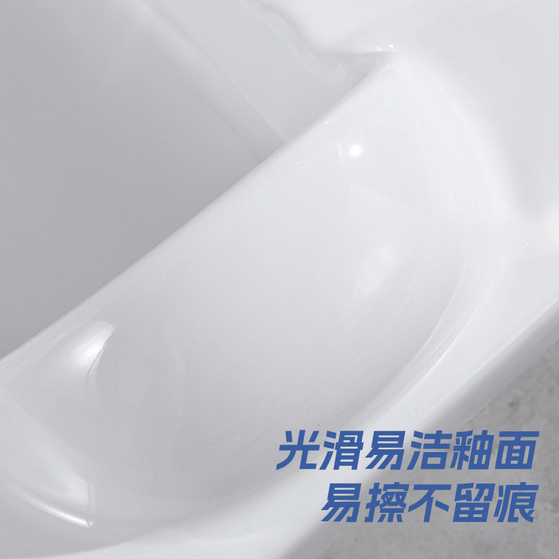 Fábrica directa ingeniería doméstica inodoro en cuclillas simple con tubería de esmalte completo tanque de almacenamiento de agua curva antideslizante inodoro del hotel image 4
