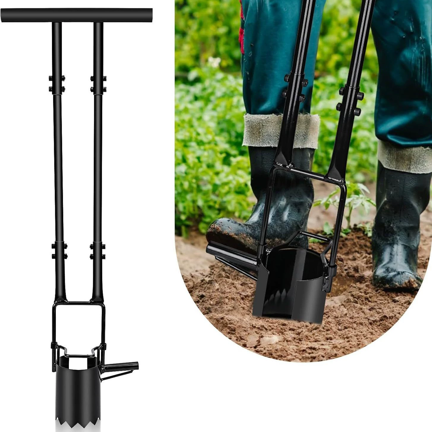 Инструмент для цветочного горшка с длинной ручкой 5 в 1, инструменты для газона и сада, конвертер для садовых лампочек с вертикальной ручкой