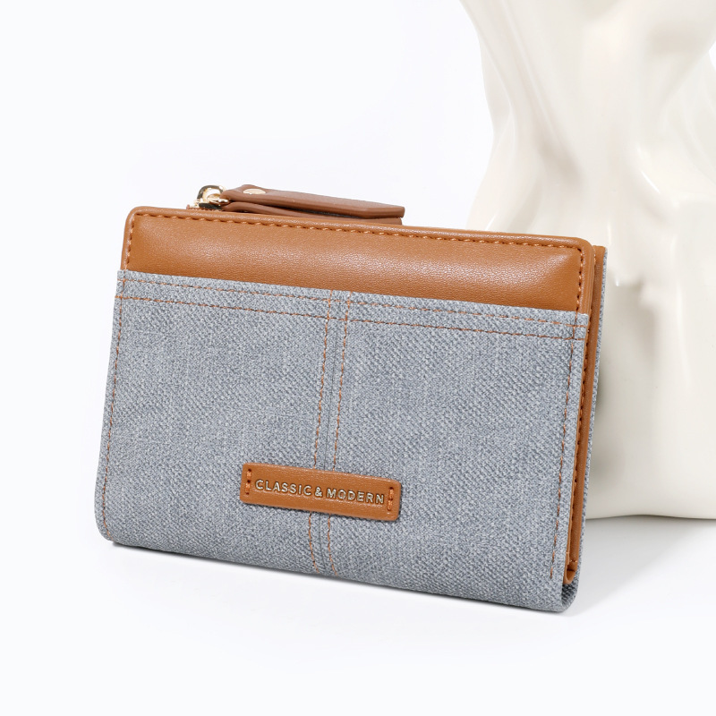 New Multi-Card Slot Women's Coin Purse, Ins-Style High-End Cross-Border Storage Denim Color-Blocking Wallet for Girls New Multi-Card Slot Women's Coin Purse, Ins-Style High-End Cross-Border Storage Denim Color-Blocking Wallet for Girls