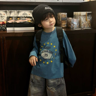 儿童秋装长袖打底衫2026秋季新款小男孩宽松宝宝上衣男童韩版T恤t