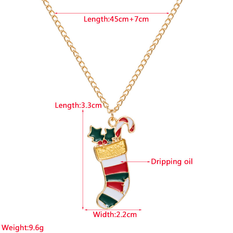 Cartoon Style Christmas Tree Santa Claus Alloy Stoving Varnish Unisex Pendant Necklace 1 Piece