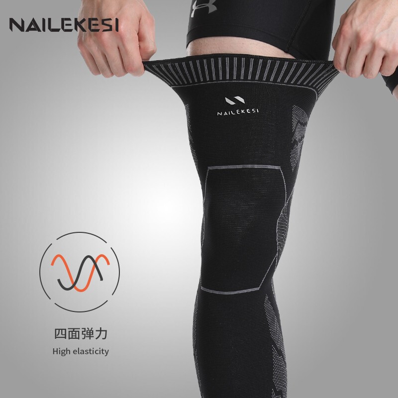 Rodillas deportivas baloncesto largo protector muslo pantorrilla alargada protector piernas pantalones para hombres y mujeres equipos de running calcetines protectoras