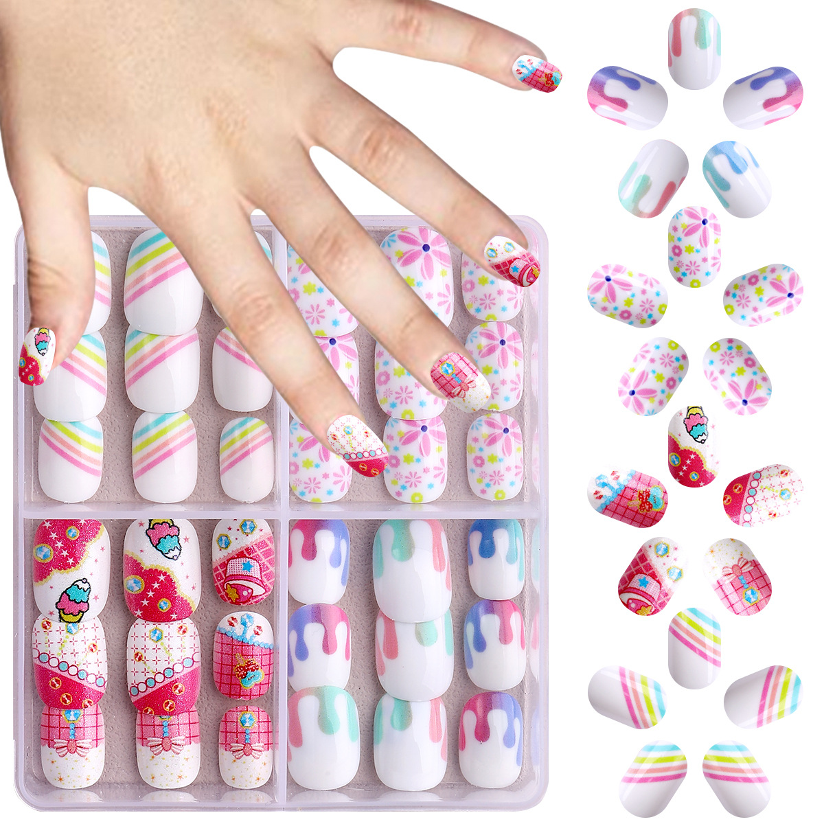 Set de manicura para niños ZHJP-459 (incluye 3 pegamentos de gelatina gratis + pequeñas limas).