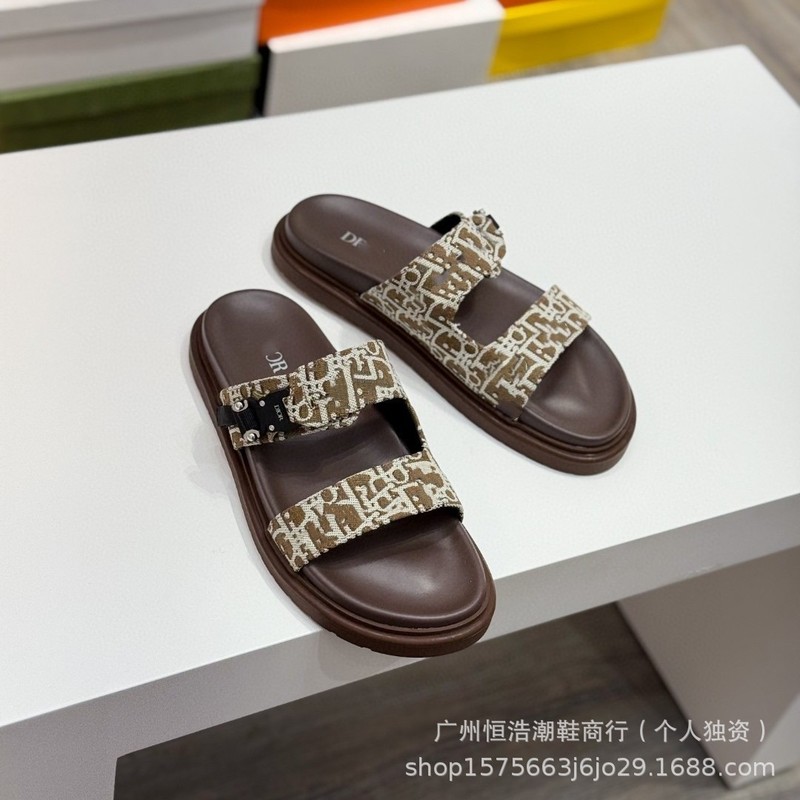 2025凉鞋轻奢欧洲夏季新款休闲男士百搭一字拖鞋奢侈品拖鞋|undefined