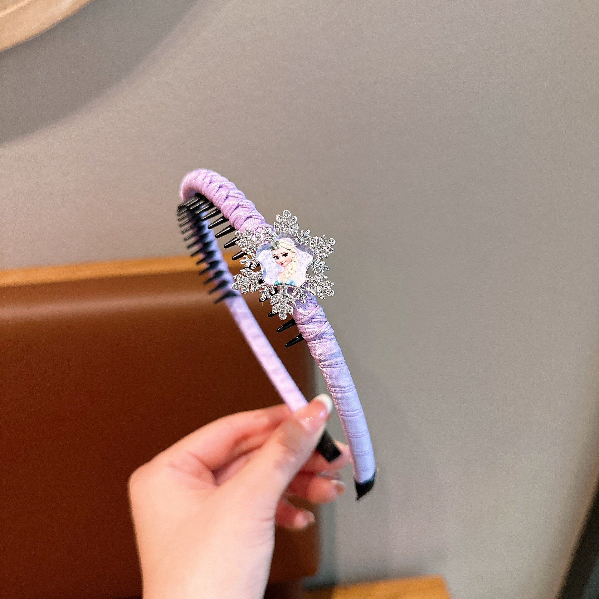 Niños Aisha princesa banda de cabello de niña hielo y nieve con dientes antideslizante banda de cabello acrílico coreano clip de cabello