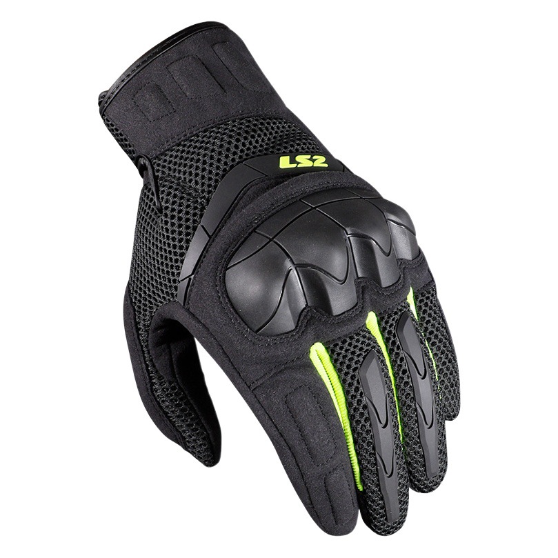 LS2 motocicleta guantes de montar resistente a la caída de carreras de verano transpirable motocicleta resistente al desgaste resistente al desgarro guantes de pantalla táctil para hombres y mujeres