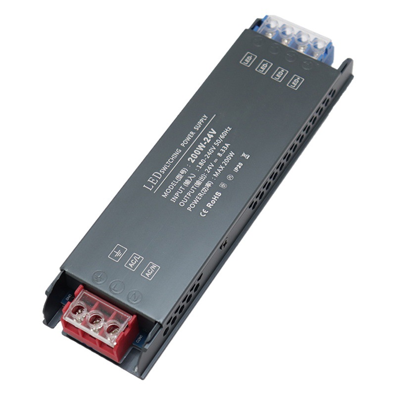 Led220v a 12v24v lineal interruptor de luz fuente de alimentación caja de luz barra de luz tira de luz 200W ultra-Delgado transformador de largo image 1