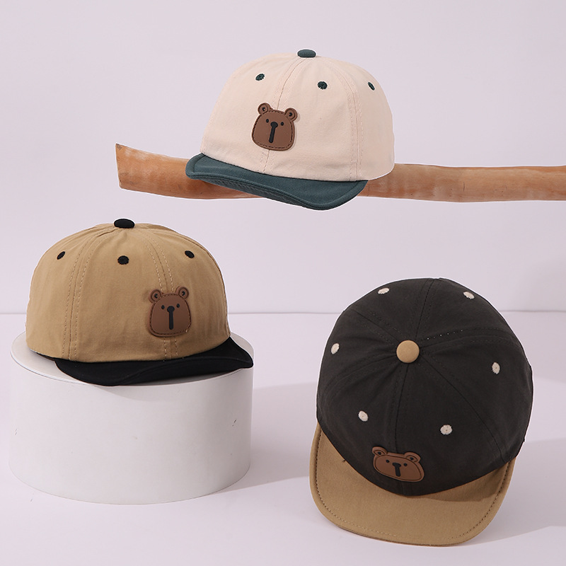 Sombreros para bebés primavera y otoño delgados sombreros de lengua de pato de dibujos animados coreanos para niños y niñas sombreros de béisbol protectores solares de bisel suave