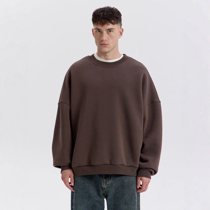 Cross-Border Popular American Style 2025 Autumn and Winter Fleece 220g Trendy Brand Round Neck Sports Men's and Women's Sweatshirts Oversize Sweaters